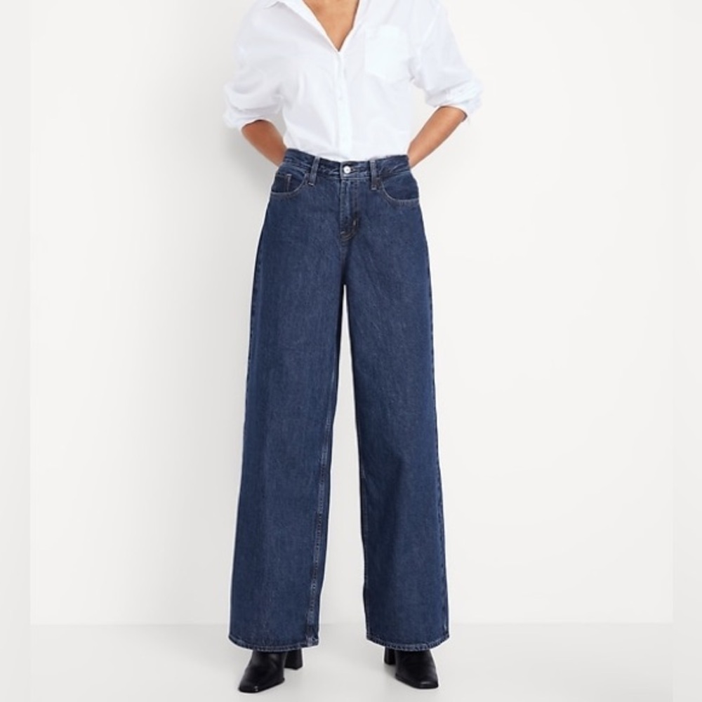 Old Navy High-Rise Wow Wide Leg Jeans - Dark Blue